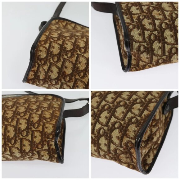 Christian Dior Trotter Canvas Shoulder Bag Brown Gold Auth 141785 - Picture 14 of 16